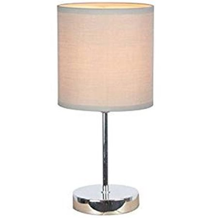 ALL THE RAGES Alltherages LT2007-GRY Chrome Basic Table Lamp with Gray Shade LT2007-GRY